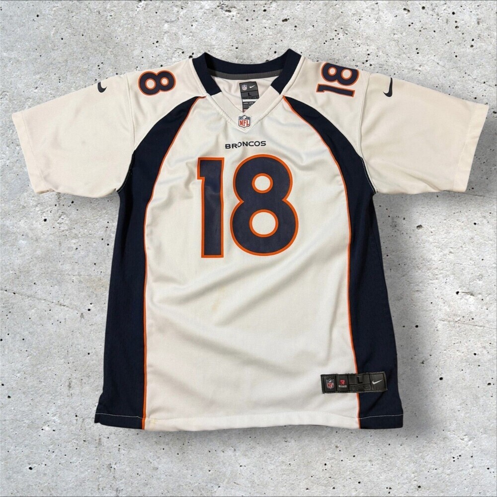 Peyton Manning Denver Broncos Nike On Field Jersey Youth Large L 14/16 White